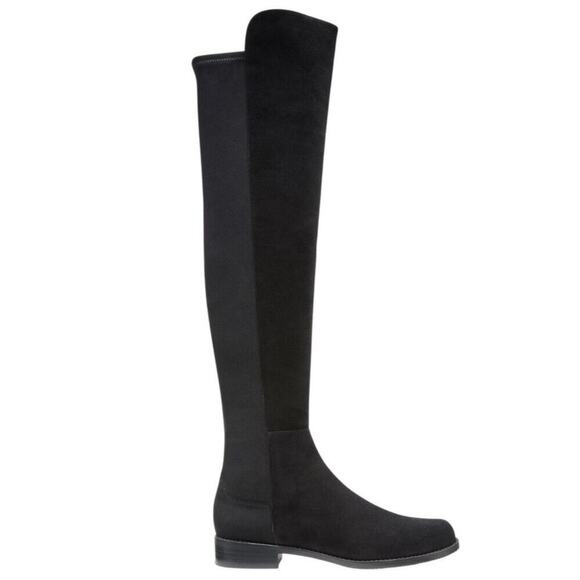 Stuart Weitzman 5050 Boot In Suede Over The Knee Boot In Black Size 7.5 - Picture 1 of 14